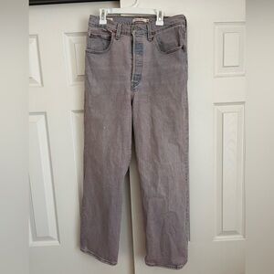 Levi's Ribcage Lavender High-Rise Cropped Jeans